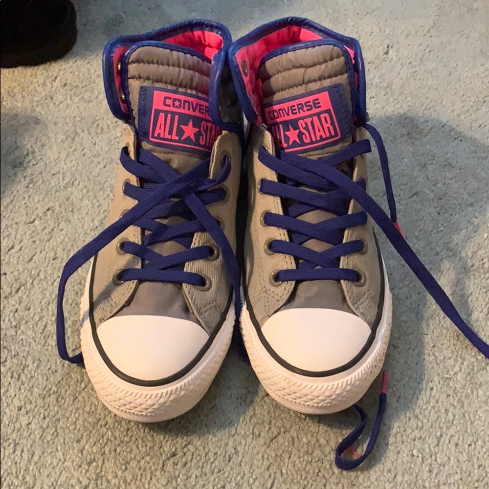 Gray high top converse